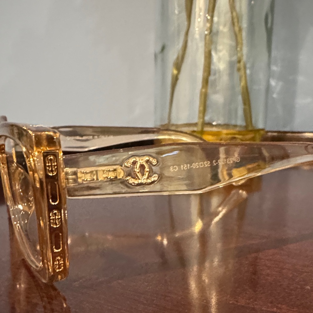 Chanel Clear Rectangular Glasses With Logo - image 2